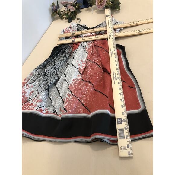 BCBG Women Dress Sz 6 A-Line Pullover Barbiecore Sleeveless Ruffle Neck Y2K Boho - Picture 9 of 9